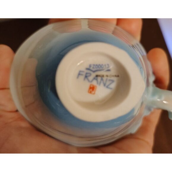 Franz Dolphin Teacup & Saucer Set, Riding Ocean Waves Porcelain Hand Painted - Picture 6 of 9